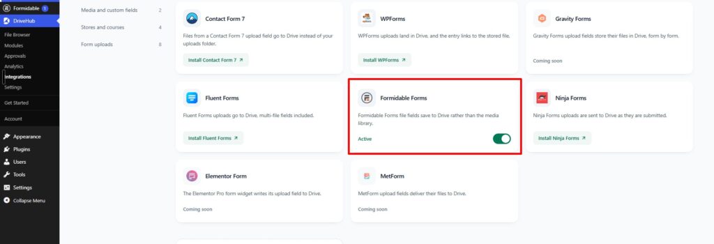Step 3: Enable Formidable Forms Integration
