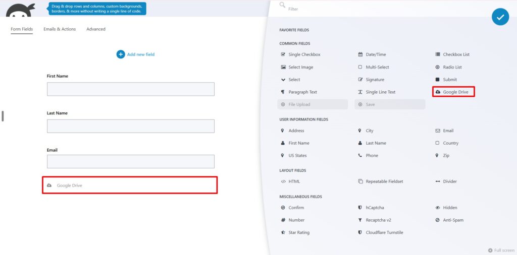 Configuring Ninja forms