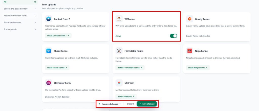 Enable WPForms Integration