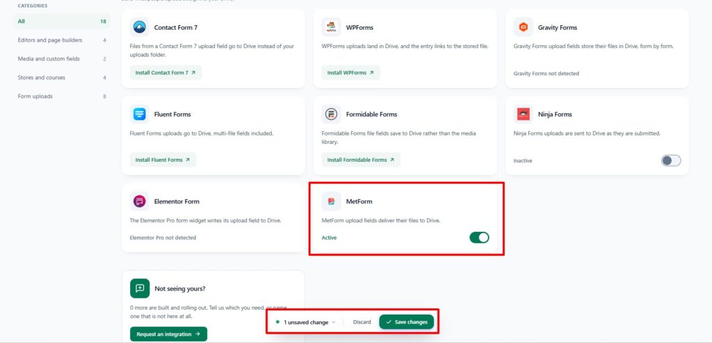 Enabling metform integration