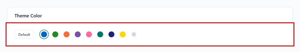 Ocean Blue selected in the Theme Color card