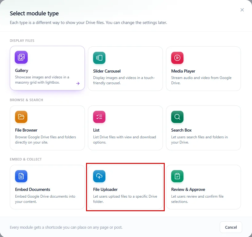 Create a File Uploader module