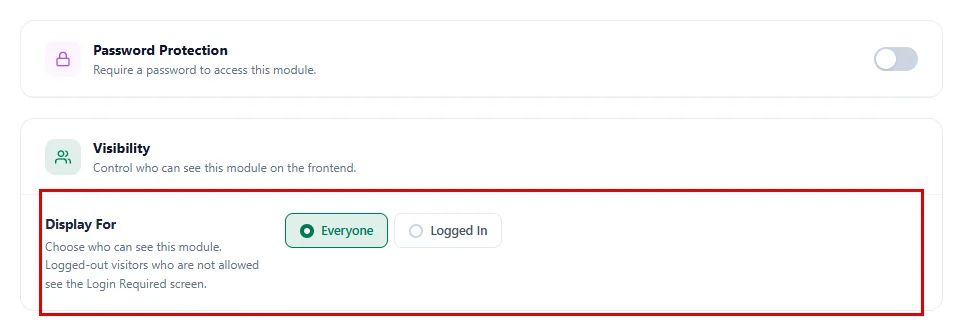 Permissions tab settings