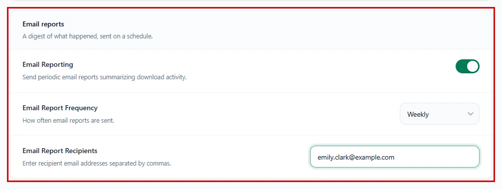 Setting up Email reports