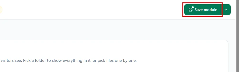 The Save module button in the module editor