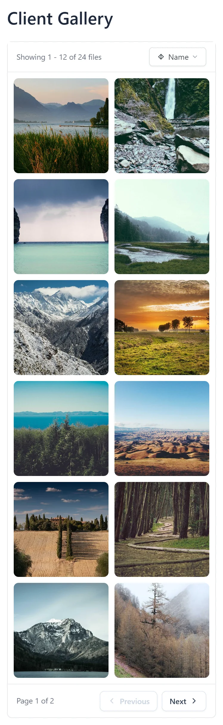 The photo gallery on a phone
