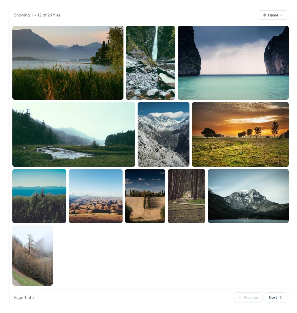 The gallery in the Justified layout