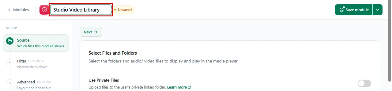 Naming the media player module