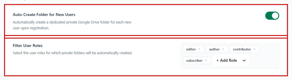 Auto-Create Folder for New Users and Filter User Roles