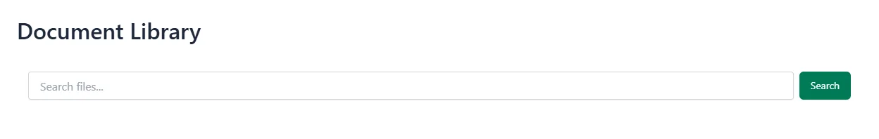 The Document Library page with the Google Drive search box