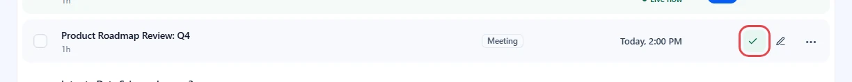 Product Roadmap Review: Q4 row with the Copy link icon showing a green tick