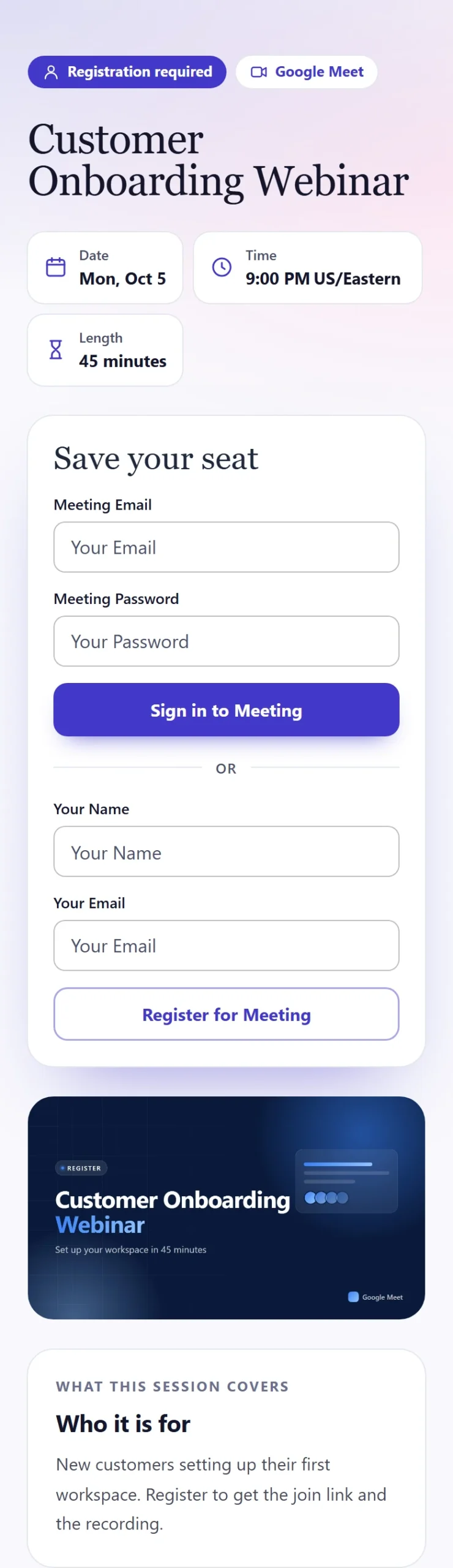 Guestlist theme on a phone