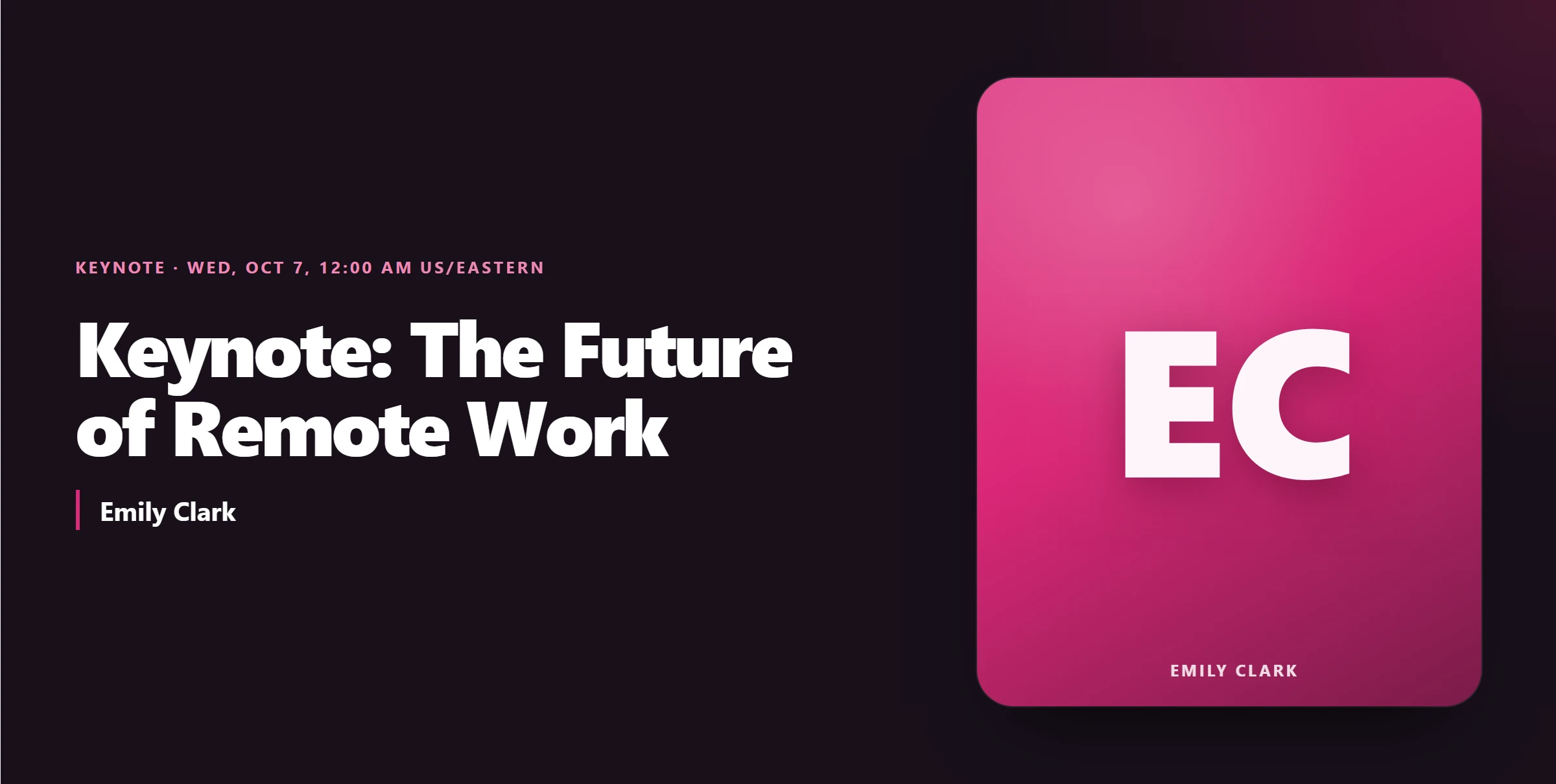 Keynote: The Future of Remote Work meeting page with the Keynote theme